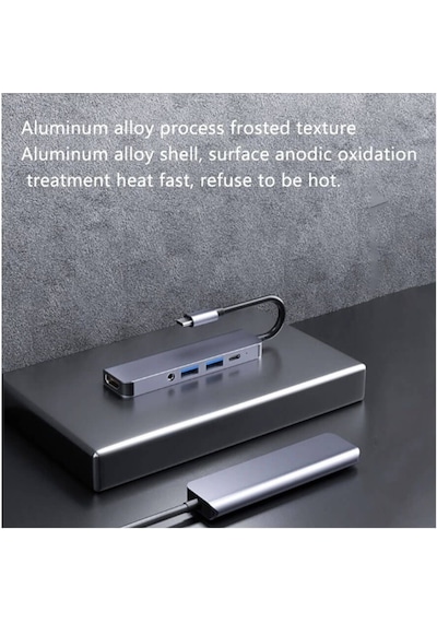 USB Type-C To Hdmi 4K Ses USB-C / 2XUSB 3.0 Hub Çevirici Kablo