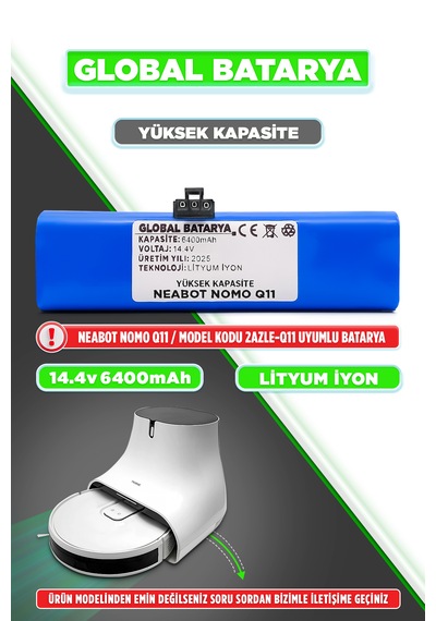Neabot Nomo Q11 Batarya 6400mah Li-ion Pil
