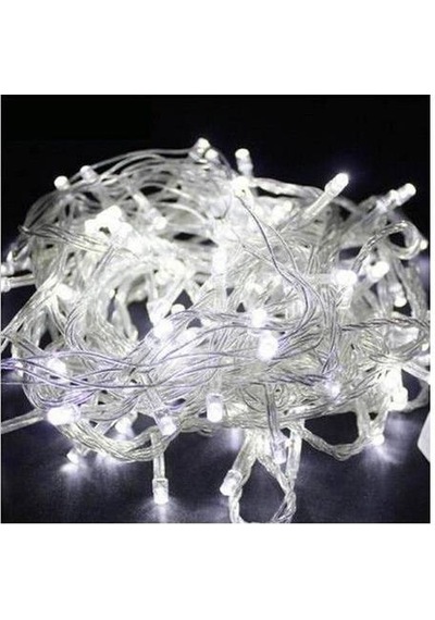 Yılbaşı Beyaz Led Işık Fonksiyonlu 10M 100 Ampül