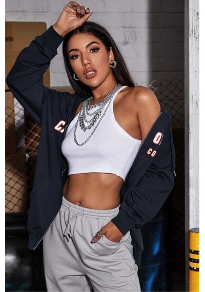 Mad Girls Lacivert Kapüşonlu Sweatshirt Mg804