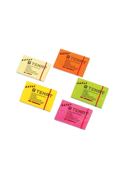 Temat Yapışkanlı Not Kağıt 50X75 Mm Fosforlu Pembe