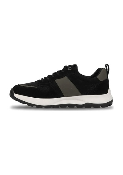 Voyager E435 Erkek Hakiki Deri Klasik Sneaker Siyah Siyah