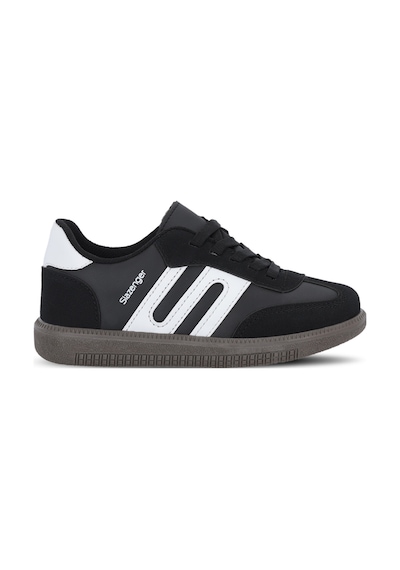 Slazenger Dodo Unisex Çocuk Cırt Cırtlı Siyah / Beyaz Günlük Spor Ayakkabısı Siyah - Beyaz
