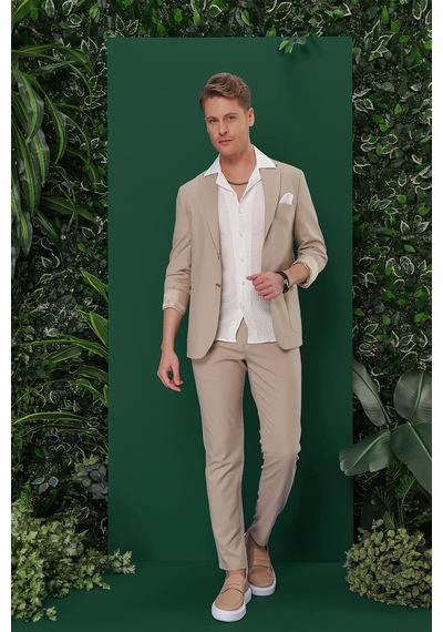 Efor C 639 Slim Fit Bej Spor Ceket Bej
