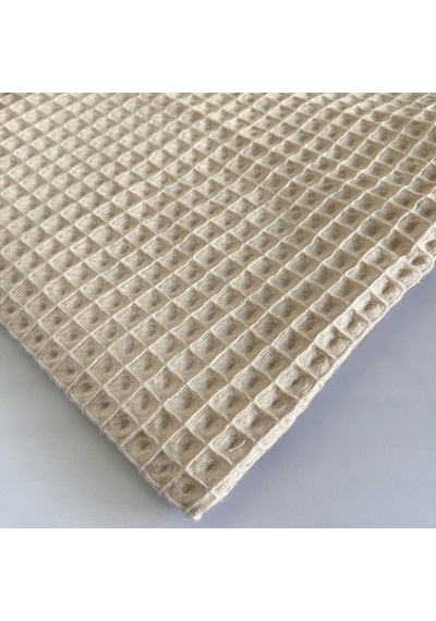 Büyük Kareli Waffle Pike Bornozluk Kumaş 100% Pamuk Bw-05 Bej