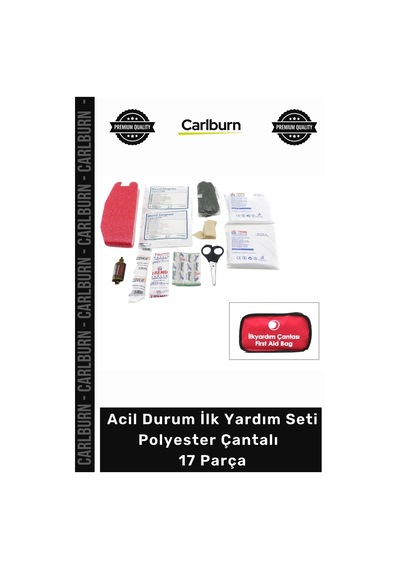 Özel Üretim Kapsamlı Acil Durum Araç İçi Ofis Tipi İlk Yardım Seti Polyester Çantalı 17 Parça