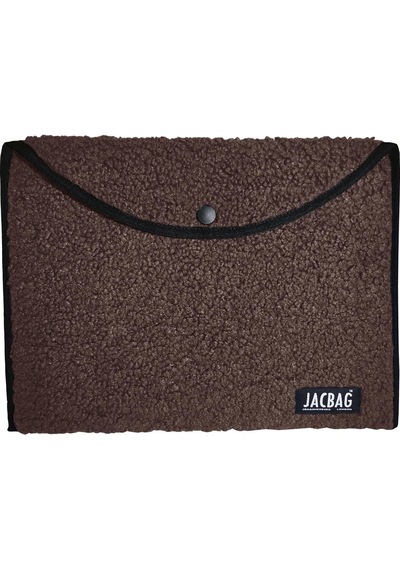 Jacbag Teddy Peluş Kahverengi Çıtçıtlı Dosya Çanta Kitap Defter Tablet Notebook