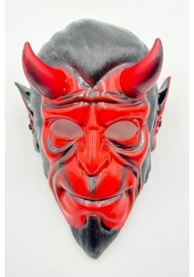 Halloween Maske Hellboy Kırmızı Boynozlu