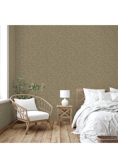 Adawall Muse Koleksiyonu- 25109-5 Yeşil Kahverengi Dokulu Modern Duvar Kağıdı 1.06x15.6m, 16.5m² Çok Renkli