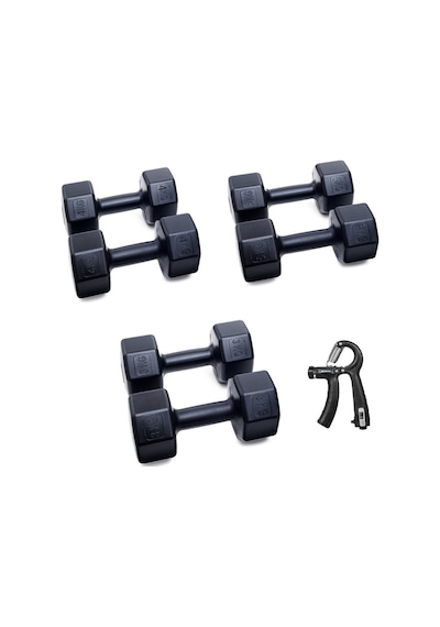 Ps Spor 3 Çift Dambıl Set 3 Kg + 4 Kg + 5 Kg + Ayarlanabilir Sayaçlı El Yayı