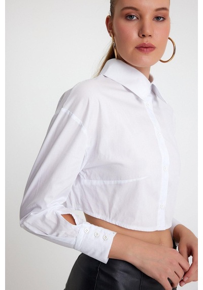 Quhox Kadın Regular Fit Gömlek Beyaz