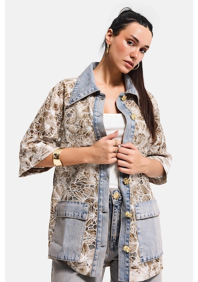 Itsbasic Kadın Kot Kahve 4s6-65 Oversize Özel Tasarım Gül Dantel Detaylı Ceket Gömlek Kot Rengi Itsbasic Kadın Kot Kahve 4s6-65 Oversize Özel Tasarım Gül Dantel Detaylı Ceket Gömlek Kot Rengi