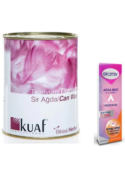 Kuaf Titanium Konserve Sir Ağda 800 ML + Ekamix Ağda Bezi 2 M