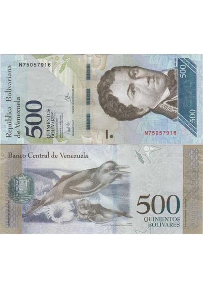 Venezuela 500 Bolivar 2017 Amazon Nehir Yunusu Temalı. Venezuella. Çil Kondisyon.