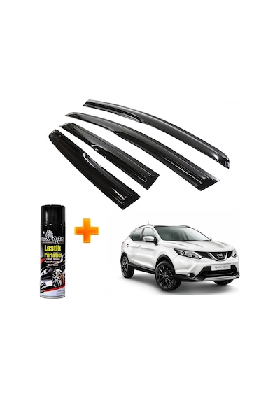 Nissan Qashqai Mügen Cam Rüzgarlığı 2014-2020 Arası 4 Lü Takım +500ml Lastik Parlatıcı