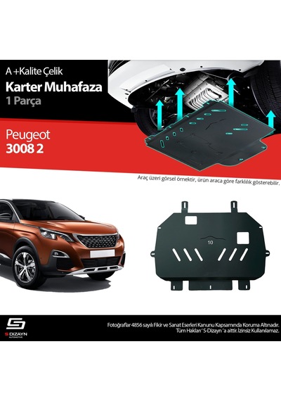 S-dizayn Peugeot 3008 Çelik Karter Muhafaza 2016 Üzeri A+ Kalite