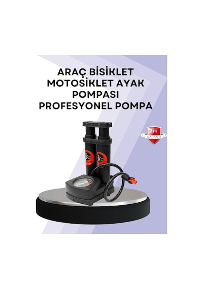 Basınç Saatli Ayak Pompası Bisiklet Ve Araç Uyumlu