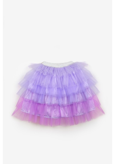 Le Mabelle Lila Katlı Tüllü Kız Çocuk Uzun Etek - Azalea Lila