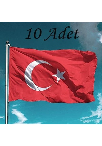 Türk Bayrağı 10 Adet Raşel Türk Bayrağı 70x105