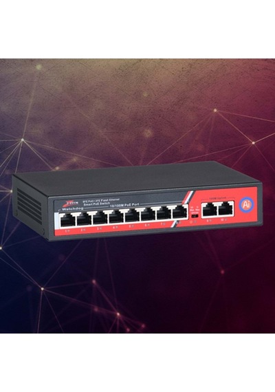 Ztech Zr-1010 8+2+1 Poe Switch10/100 Mbps+2 Lan 100/1000mbps+1 Sfp Slot, 120w Watchdog Function