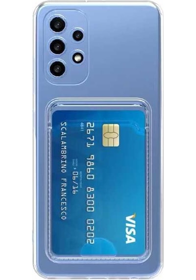 Zore Galaxy Uyumlu A73 Kılıf Kartlıklı Şeffaf Setra Clear Silikon Kapak - Renksiz Renksiz