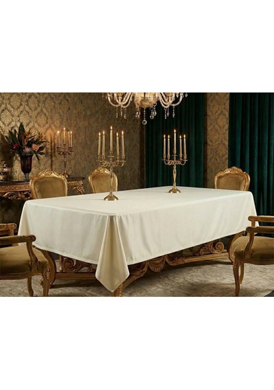 Kristal Monoray Kumaş Krem Masa Örtüsü Dikdörtgen 140x200 Cm - 803 Çok Renkli