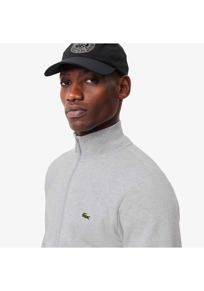 Lacoste Men's Full Zip Hoodie Sweatshirt Erkek Kapüşonlu Tam Fermuar Sweatshirt Gri
