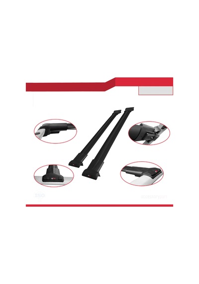 Ara Atkı Tavan Barı Fly Model 138cm Siyah 2 Adet
