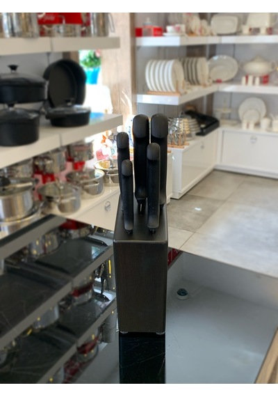 Aryıldız Rova 5 Li Bıçak Seti Siyah Venge Kütük