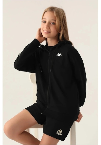 Kappa Kız Çocuk Fullzıp Sweatshırt - Siyah Siyah