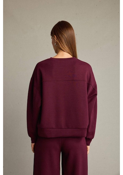 Defacto Bisiklet Yaka Modal Sweatshirt G2913ax25aubr115 Bordo