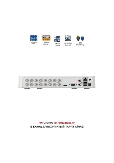 Ds-7116hghı-m1 16 Kanal Dvr Koaksiyel Ses Destekli