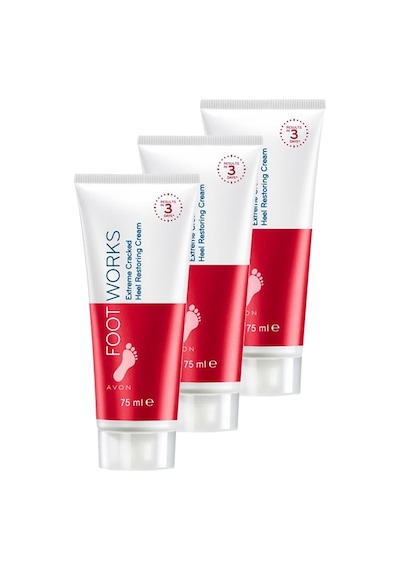 Avon Foot Works Çatlak Topukları Onarıcı Ayak Kremi 3 x 75 ML