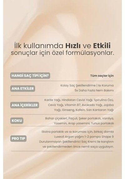 Shape 9 Dalgalı Kıvırcık Saçlar İçin Bukle Belirginleştirici & Şekillendirici Bakım Kremi 250 Ml