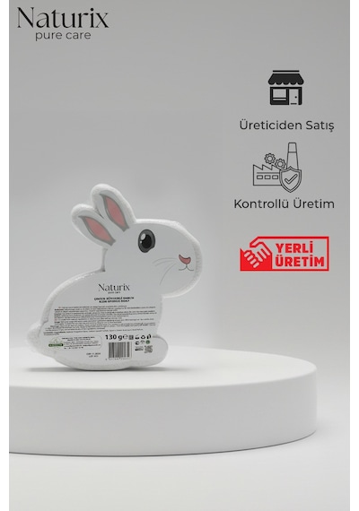 Çilekli Milkshake Kokulu Tavşan Görünümlü Süngerli Çocuk Sabunu 130 Gr Çilek