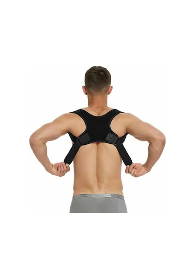 Yeni Nesil Dik Duruş Korsesi Kamburluk Önleyici Terletmez Korse Unisex Siyah