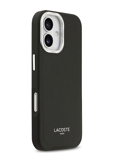 Apple Uyumlu iPhone 17 Kılıf Lacoste Lisanslı M-safeli Champs Elysees Pu Deri Tasarımlı Kapak Siyah Siyah