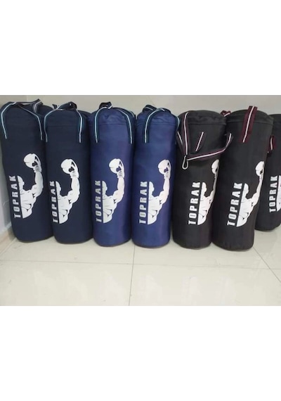 9-13 Yaş Boks Torbası 60cm Çocuk Boks Torbası Eldiven+karabina Hediyeli Lacivert