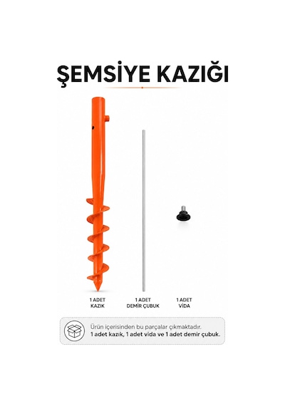 Şemsiye Sabitleme Demir Kazık Çok Renkli