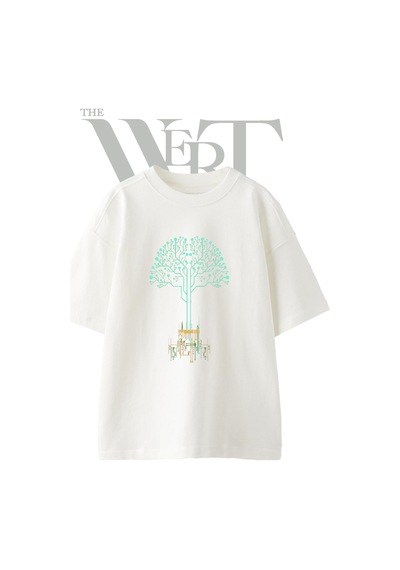 Thewert Devre Agaci Tasarım Baskılı Ünisex Beyaz Oversize T-shirt