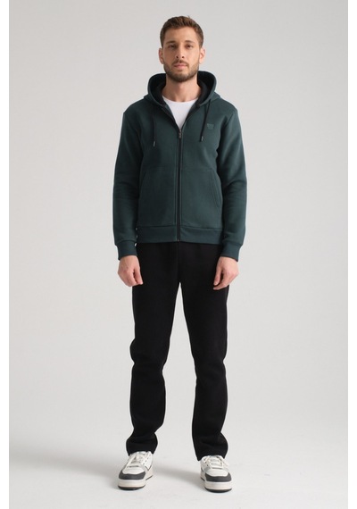 Shooter Sportswear Shooter Erkek Kışlık Eşofman Takımı Luxe Regular Kapüşonlu Koyu Yeşil
