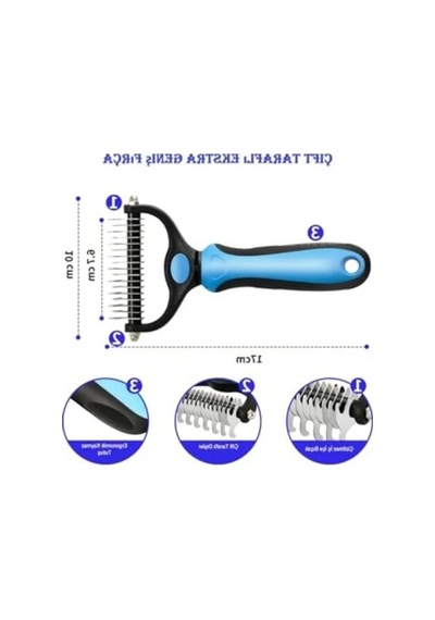 Çift Taraflı Metal Dişli Evcil Hayvan Bakım Fırçası 0