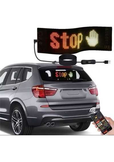 Araç Led Matrix Cama Yapışkanlı Telefonla Kontrol Edilebilen Kişiselleştirilebilir Uzaktan Kumandalı