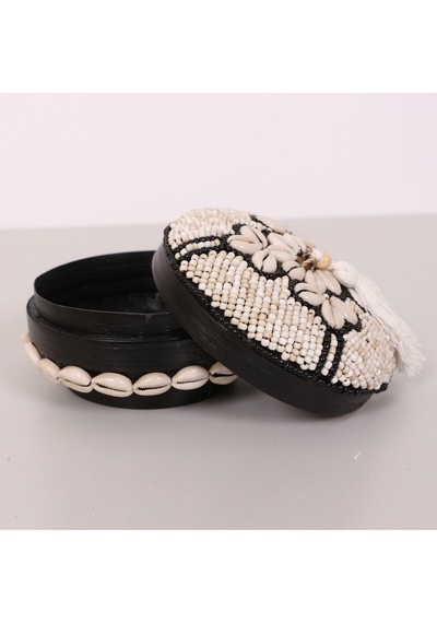 Bali Boncuklu Bambu Saklama Kutusu M 16x10 Cm