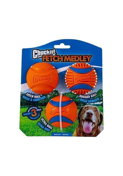Chuckit Fetch Medley Gen 3 Köpek Oyun Topu Seti 3'lü Paket Orta Boy
