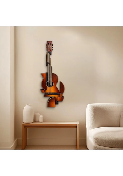 Geometrik Gitar - Metal Tablo - Dec0188 33 X 90 Cm Çok Renkli