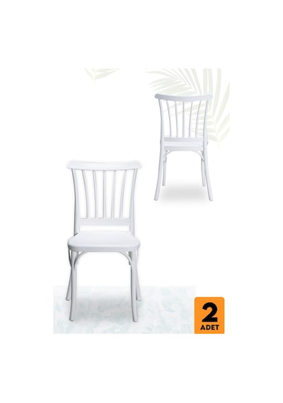 Home Violet 2 Adet Mutfak Balkon Bahçe Sandalye Beyaz