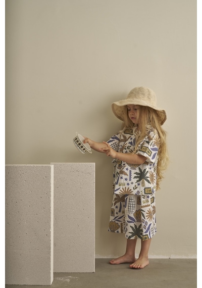 Ohlalakoala Cotton Flow Müslin Kimono Bermuda İkili Takım Beyaz