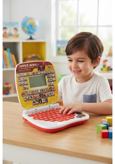 Super Hero 100 Fonksiyonlu 2'si 1 Arada Türkçe İngilizce Eğitici Bilgisayarım Ve Mouse