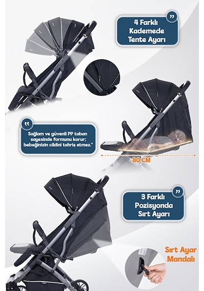 Prego Lotus Pro Kabin Boy Travel Bebek Arabası -tek Elle Katlanır-hafif -uv Tenteli -yağmurluk-örtü-kılıf